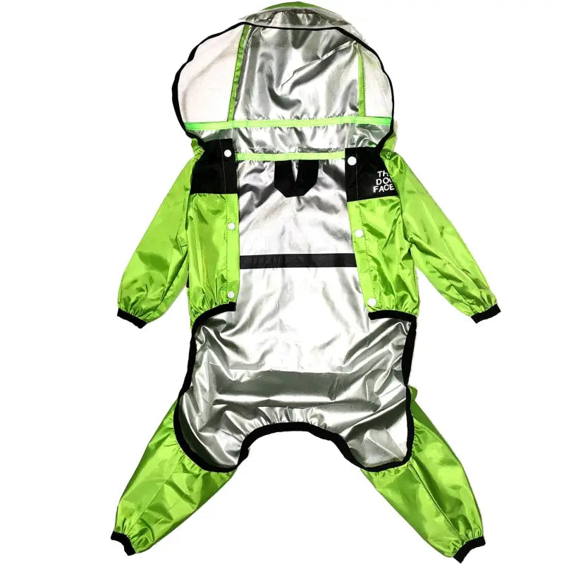 Combinaison de pluie verte et noire avec capuche pour chiens - protection optimale et style
