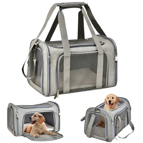 Sac de transport gris pour chien pour un transport facile Transparent Background