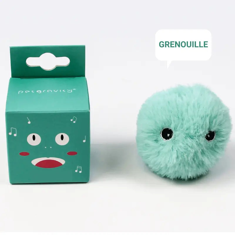 Boîte verte interactive CatBall avec pom pom vert à l’intérieur - balle amusante pour les chats