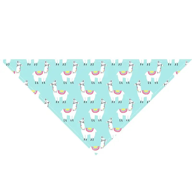 Bandana pour berger australien avec petits motifs d’arc-en-ciel et ’ll’ sur fond bleu