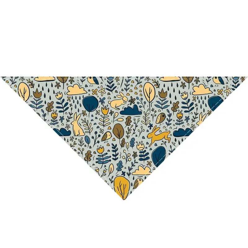 Bandana pour berger australien avec petits motifs de fleurs et de feuilles
