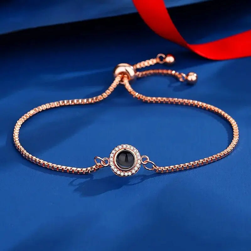 Bracelet en acier titane avec pierre noire - Elegant Acier de Titane for Special Moments