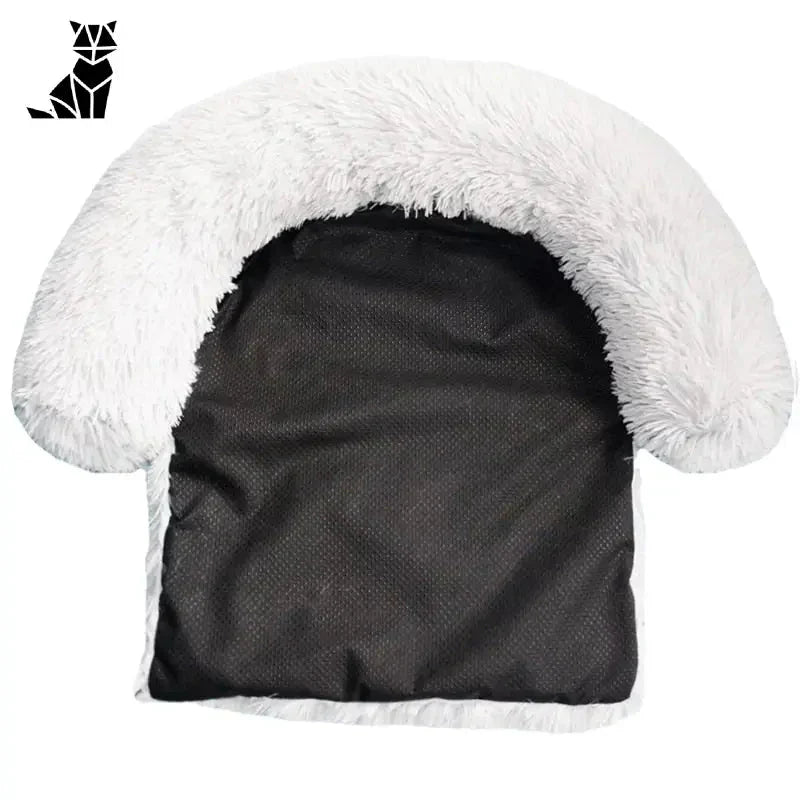 Canapé pour chien en feutre avec chapeau blanc et noir - Repos douillet pour chiens