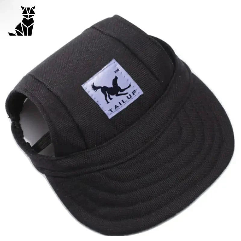 Chapeau noir pour chiens avec logo blanc - Look tendance en couleur unie