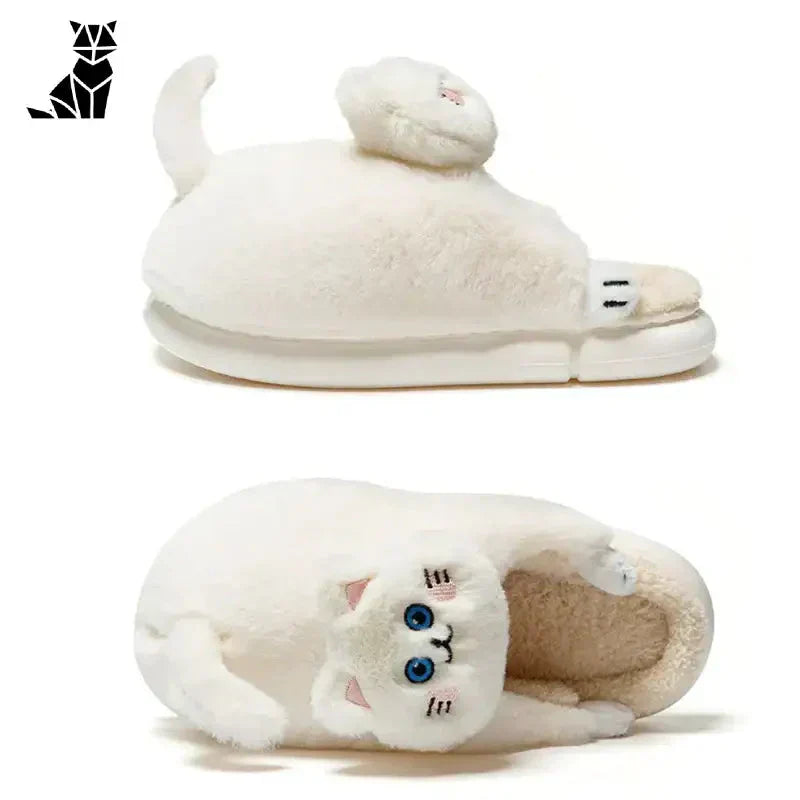 Paire de chaussons avec un chat sur le dessus dans les chaussettes en coton doux Cat Lover - douces et élégantes