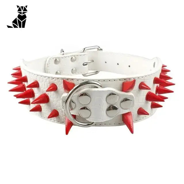 Collier Chien Clouté Ajustable Ultra Confortable Blanc 2