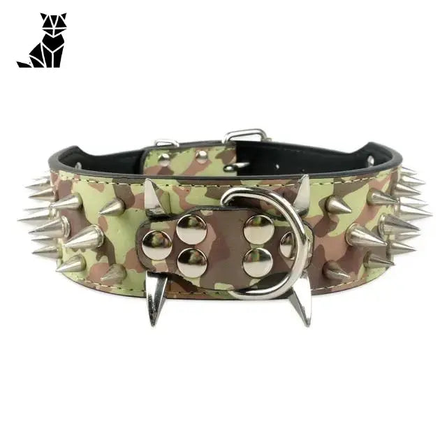 Collier Chien Clouté Ajustable Ultra Confortable Camouflage