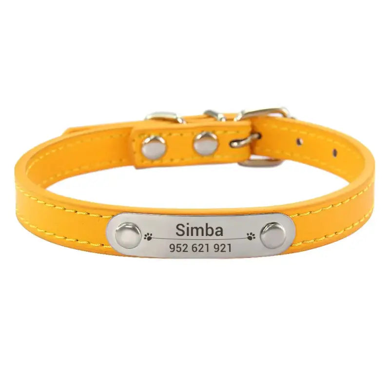 Collier pour chien en cuir souple personnalisable, texture lisse, finition douce cuir