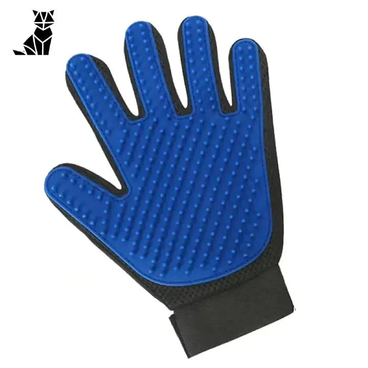 Glovicat Cat Glove - Un gant bleu et noir pour enlever les poils morts dans un chat