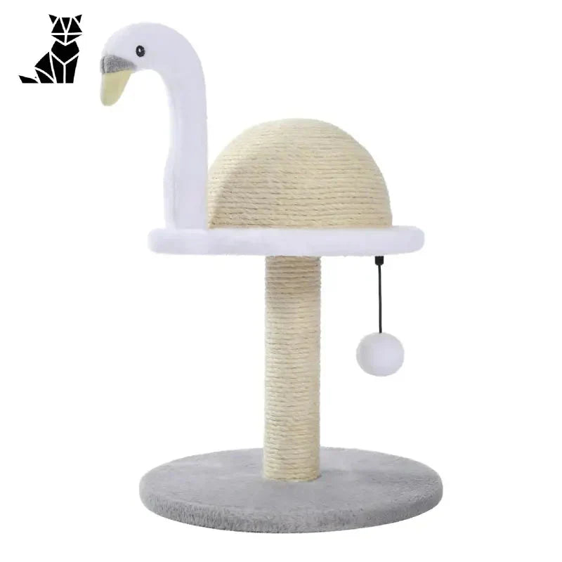 Griffoir pour chat en forme de flamant rose : Arbre à chat original avec décorations pour oiseaux