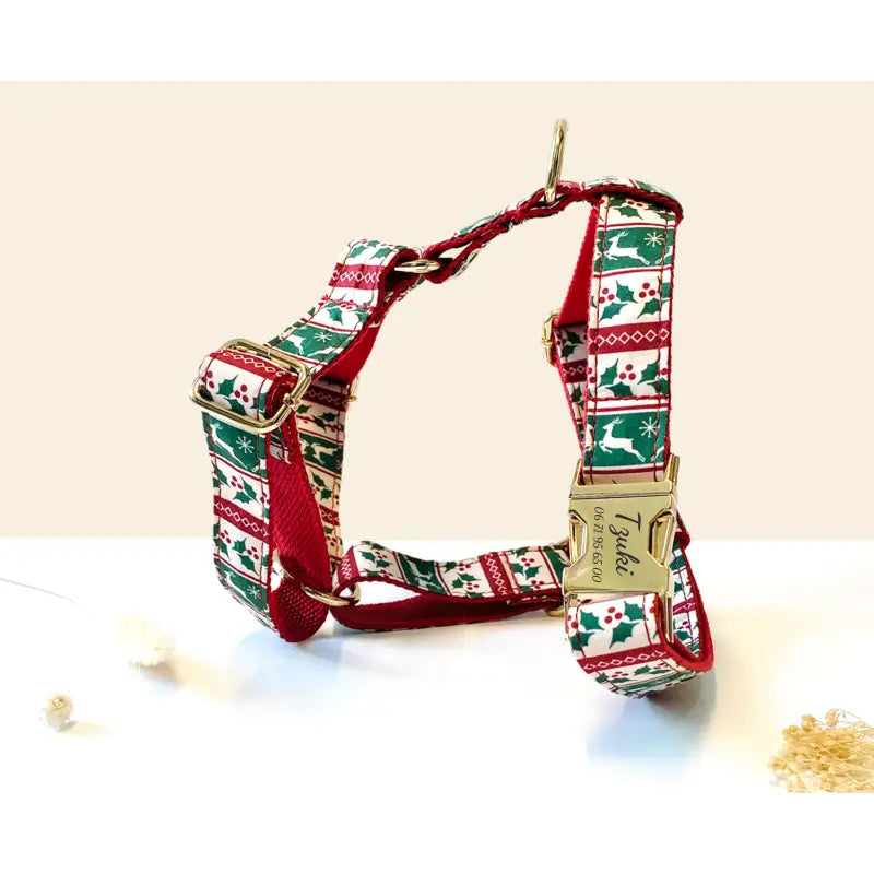 Harnais Chien Personnalisé Coton Édition Spécial Noël