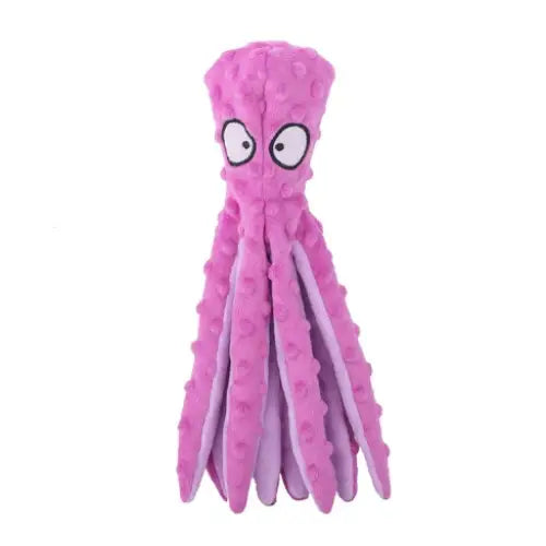 Peluche pieuvre colorée avec pieuvre rose sur le dos - Peluche sonore pieuvre