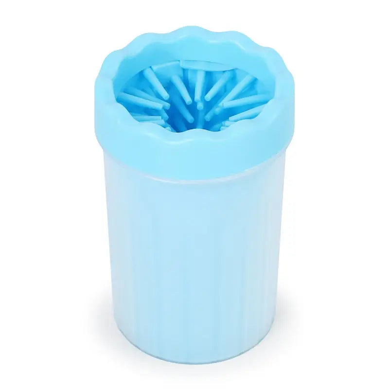 Gobelet en plastique bleu avec couvercle - Nettoyeur de pattes de chien en silicone souple