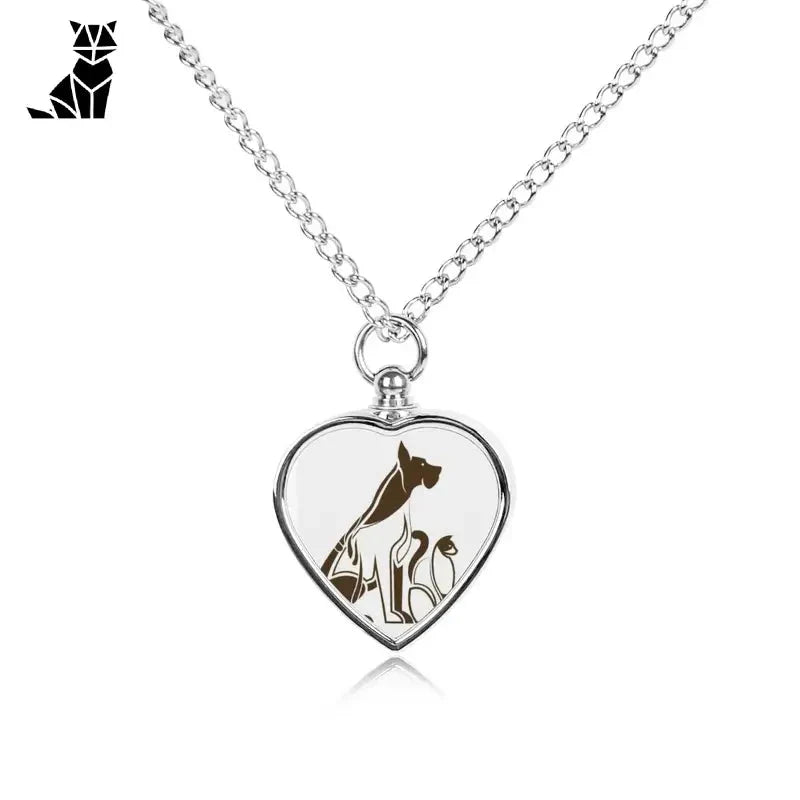 Collier de cœur en argent avec un motif de chat, un petit souvenir tangible et un pendentif personnalisé