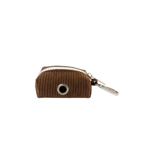 Pochette sac à crotte Velours Côtelé Marron Transparent Background