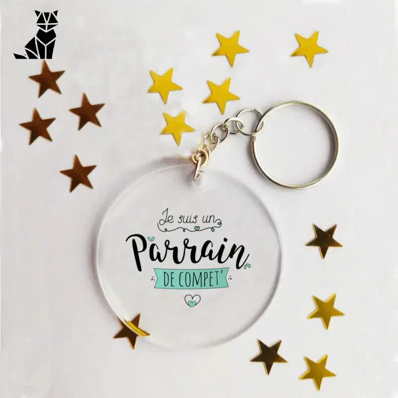 Porte-clés Acrylique Française Culture porte-clés avec texte ’i’m in it’
