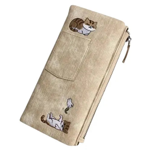 Portefeuille Motif Chat: Ajoutez Du Style à Votre Sac à Main! Abricot Transparent Background