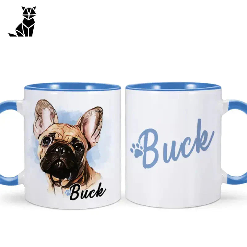 Deux mugs avec photo de chien personnalisée - Touche personnelle cadeau